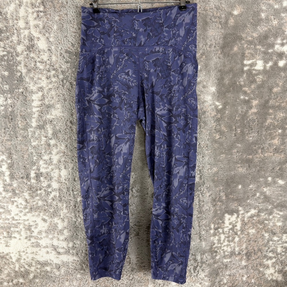 REI Co-op Size XL Floral Print High Rise Active Yoga Leggings Blue Women